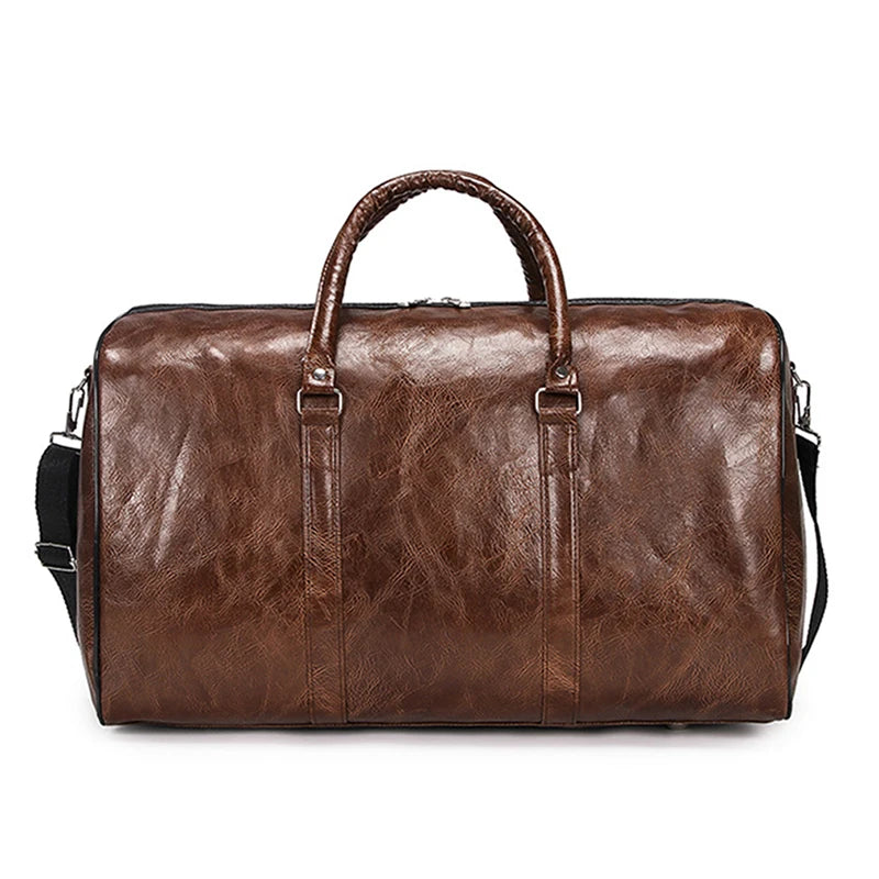 Leather Travel Bag Large Duffle Independent Big Fitness Bags Handbag Bag Luggage Shoulder Bag Black Men Fashion Zipper Pu