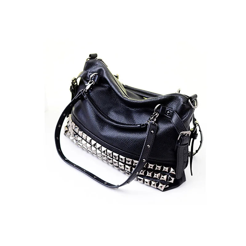 Customizable Rivet Women's PU Leather Handbag New Fashion Cowhide Women Messenger Bags One Shoulder Handbag Big Bags
