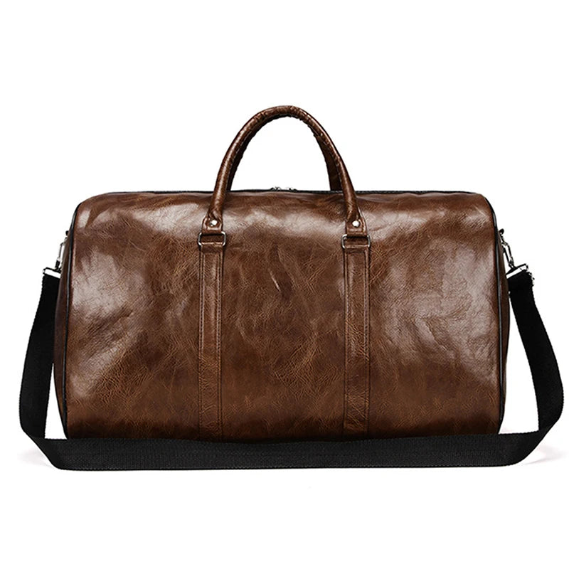 Leather Travel Bag Large Duffle Independent Big Fitness Bags Handbag Bag Luggage Shoulder Bag Black Men Fashion Zipper Pu