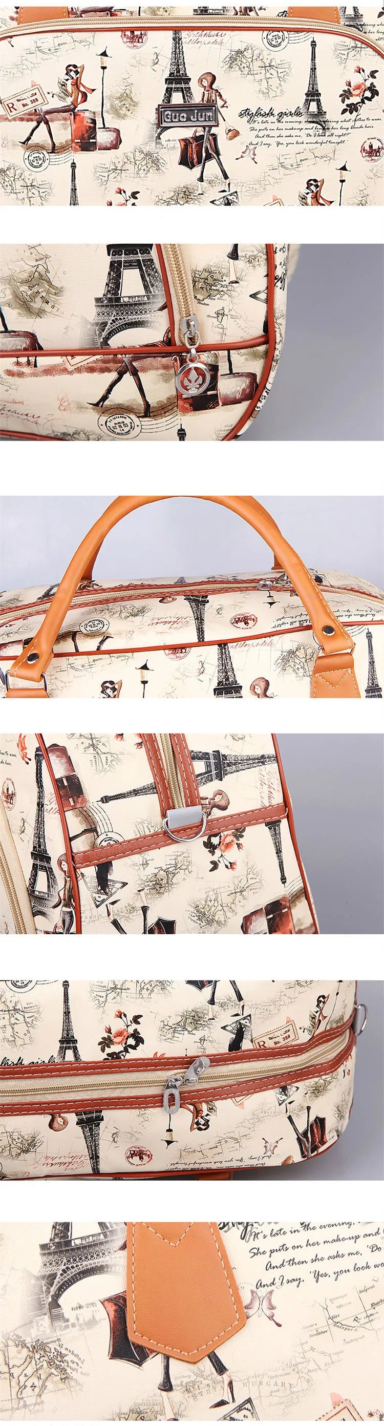 Hot Sale PU Leather Women Travel Duffel Bag for Men Large Capacity Waterproof Travel Bag Design Zipper Multifunction Luggage Bag