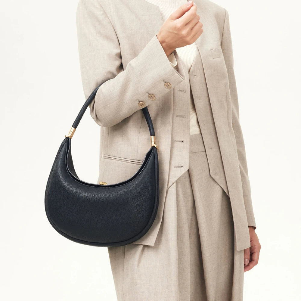 Luna 4-in-1 Travel Tote Original Women Leather Handbag Chic Elegant Half Moon Shoulder Bag Exquisite Cross Bag Mini Clutch