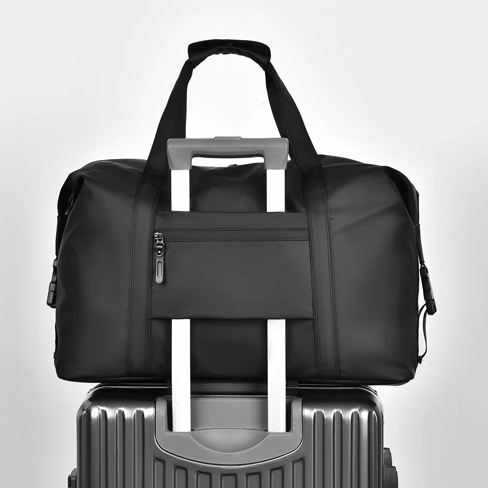 Men's Gym Bag - Black Adjustable Shoulder Strap Duffel Bag for Gym, Travel and Sports Lovers, Fitness Gear Bag