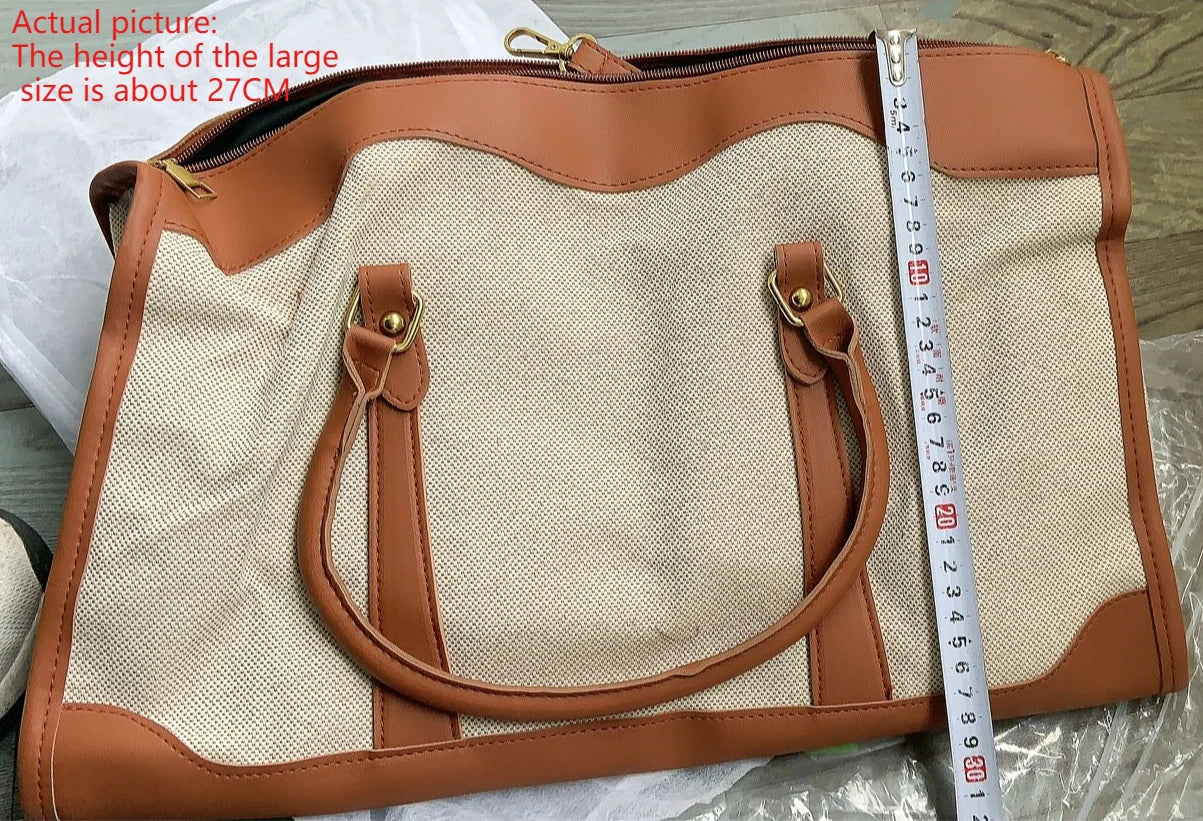 Women Travel Storage Handbag Vintage Fitness Luggage Bag Single Shoulder Crossbody Bag Large Nylon PU Leather Bag 2025 Handbags