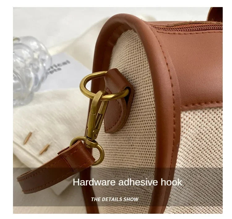 Women Travel Storage Handbag Vintage Fitness Luggage Bag Single Shoulder Crossbody Bag Large Nylon PU Leather Bag 2025 Handbags