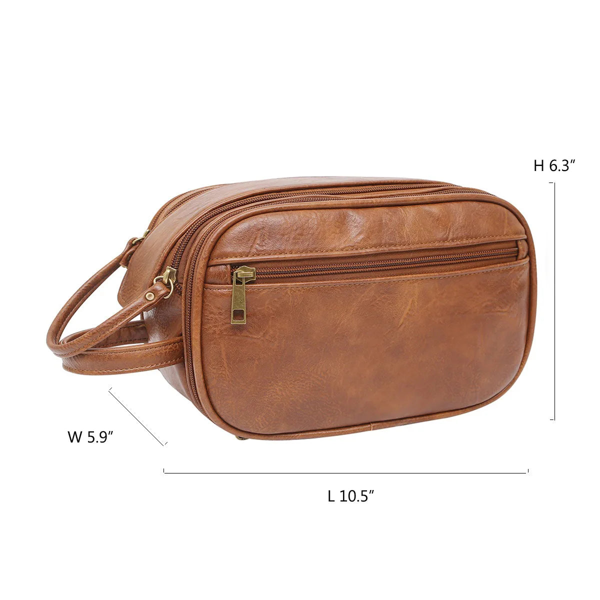Toiletry Bag for Men, Large Travel Shaving Dopp Kit Water-resistant Bathroom Toiletries Organizer PU Leather Cosmetic Bags